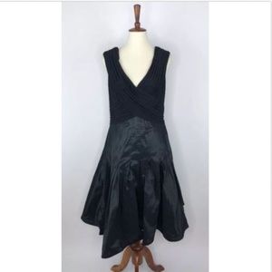 Tadashi Black Ruched Pleated Cocktail Party Dress